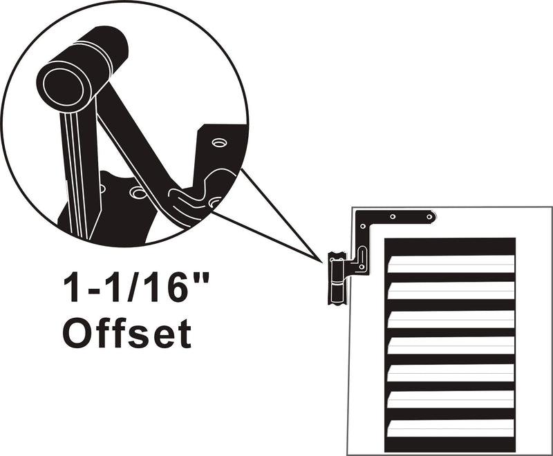 QCAA Steel Blind Shutter Hinge for Wood Frame & Brick, 1-1/16", Power Coated Black, 4 Pack (2 Pair), Made in Taiwan 4pack