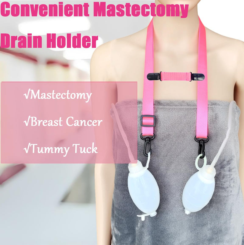 [Australia - AusPower] - 2Set Shower Lanyard for Mastectomy Drain Holder,Adjustable Mastectomy Recovery Supplies,Tummy Tuck/Breast Cancer/Abdominal Debridement Patients Surgical Drain Holder 