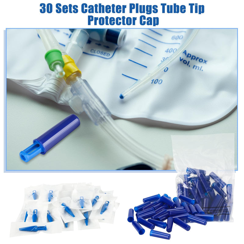30 Sets Catheter Plugs Tube Tip Protector Cap Individually Package ...