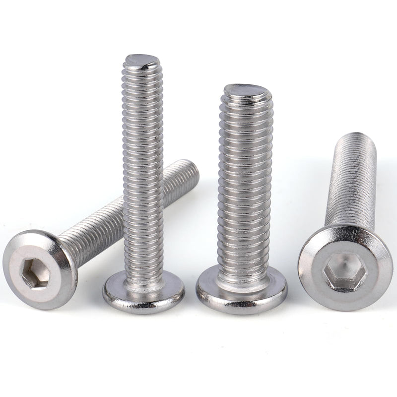 [Australia - AusPower] - M8-1.25 x 30 mm 30Pcs Flat Head Hex Socket Cap Screws Bolts,304 Stainless Steel 18-8,Full Thread,Hex Spanner Included (VG30125) M8 x 30-30pcs Silver 