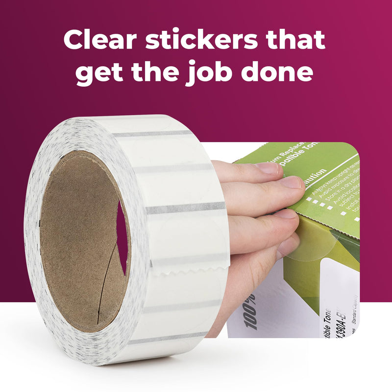 NextDayLabels Clear Circle Stickers - 1,000 Count 1.5" Round Sealing Labels on Roll - Clear Wafer Stickers for Packaging, Mailing, Retail, Crafts, and Envelopes - Made in USA