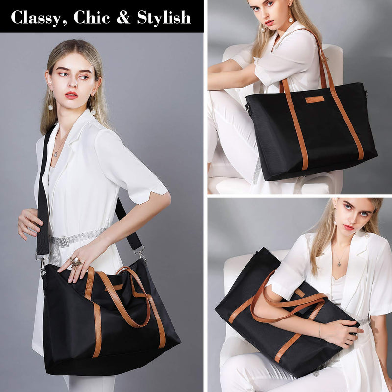 [Australia - AusPower] - Tote Bag for Women, Bags for Women Teacher Work 15.6 Laptop Bags Beach Handbag Black 