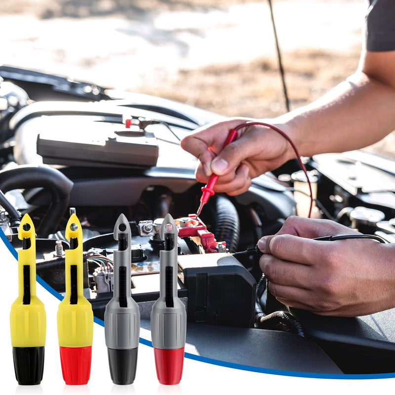 [Australia - AusPower] - 4pcs Wire Piercing Probe Kit, 0.08in and 0.16in Insulation Puncture Wire Probe Piercing Clip Test Tool for Multimeter Equipment Home Appliance Repair Electricity Meter Testing Accessories 