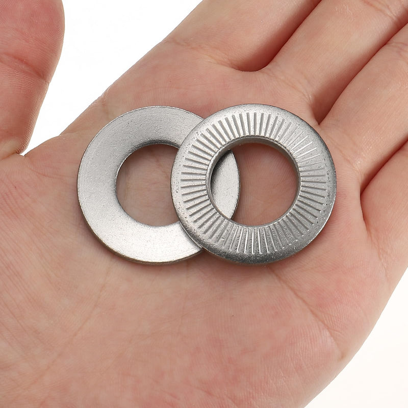 [Australia - AusPower] - PATIKIL 304 Stainless Steel Flat Washers, 10 Pack M16x32mm Belleville Spring Disc Washer Conical Knurled Metric Gasket for Automotive Industrial Construction 