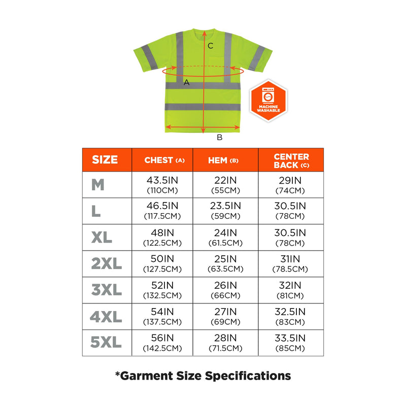 Ergodyne Unisex Adult Glowear 8367 Essential Hi-vis T-Shirt - Type R, Class 3 4X-Large Lime
