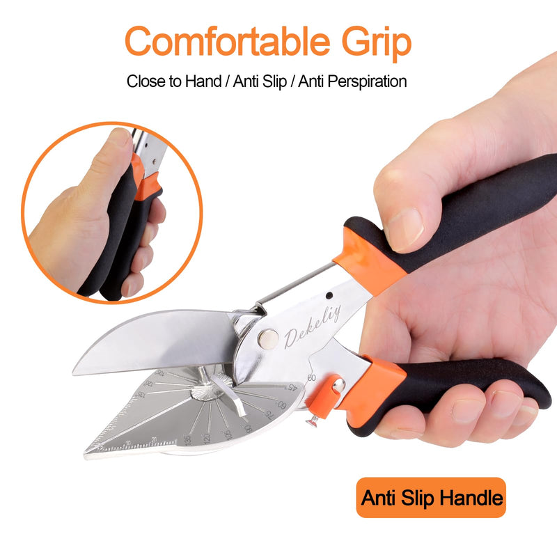 [Australia - AusPower] - Miter Shears 2 Pack,Multifunctional Trunking Shears for Angular Cutting of Moulding and Trim,Quarter Round Cutting Tool Adjustable at 22.5 to 135 Degree,Hand Tools for Cutting Wood and Plastic 
