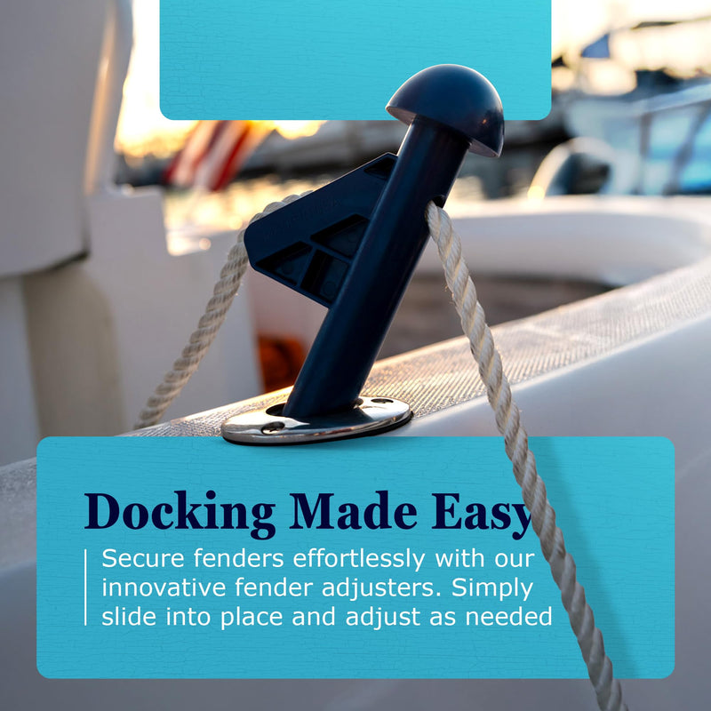 DLFender Rod Holder Version for Boating Fenders - Multifunctional Fender Adjuster Holder Also Doubles as Boarding and Exiting Handle - Innovative Fishing Boat Accessory - Blue Navy Blue Pack of 1