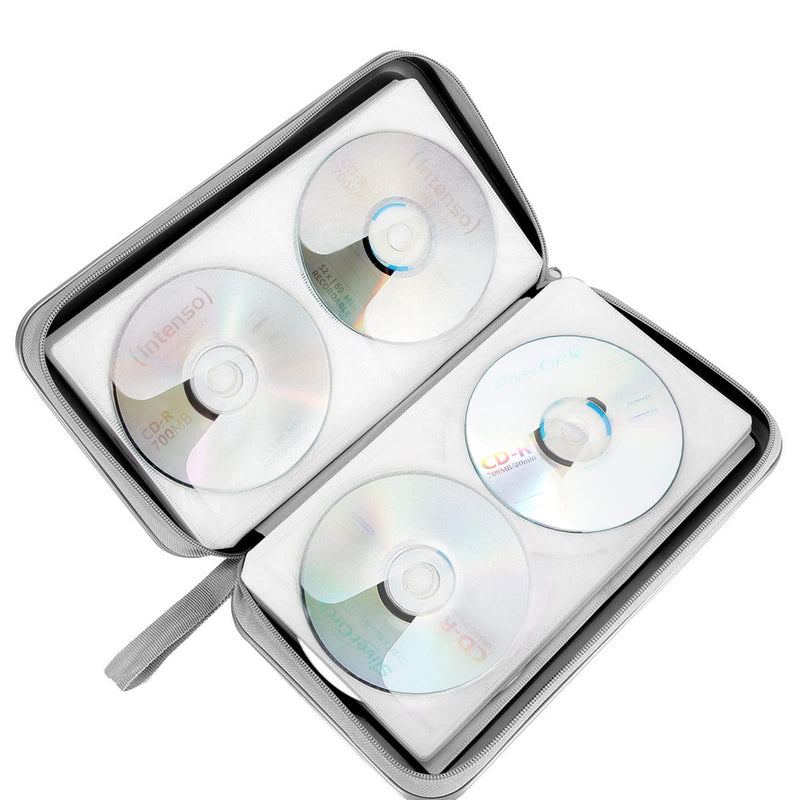 [Australia - AusPower] - CD Case, DVD Case Holder 96 Capacity Hard Plastic CD DVD Disc Cases Storage Binder Wallet for Car Home Office Travel (Black) Black 