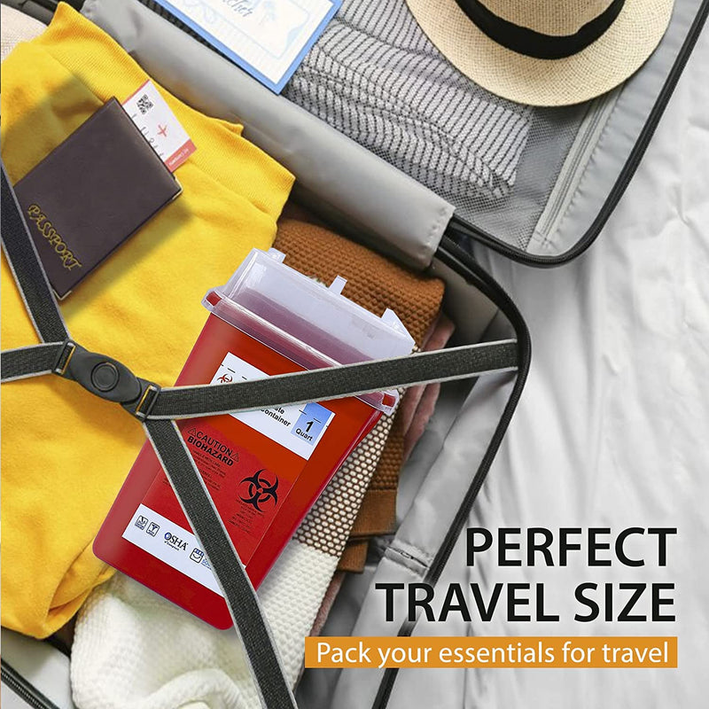 [Australia - AusPower] - Sharps Container, Sharps Containers for Home Use, Needle Disposal Containers, Sharps Disposal Container, Biohazard Containers, Small Sharps Container - 1 Quart 