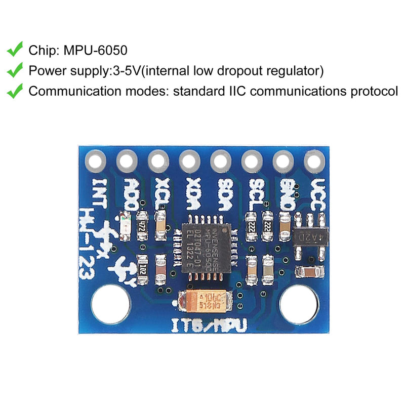 [Australia - AusPower] - GY-521 MPU-6050 4PCS 3 Axis Accelerometer Gyroscope Sensor Module 6 DOF 16 Bit AD Converter Data Output IIC I2C Sensor for Entertainment, Navigation, Robotics 