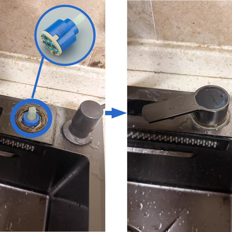 [Australia - AusPower] - 2 Tap Cartridge, Ceramic Cartridge 35 mm, Cartridge 35 mm for Blanco, Mellbree, Ceramic Tap Cartridge for Kitchen Taps, Tap Cartridge, Replacement Cartridge Single Lever Mixer Tap 