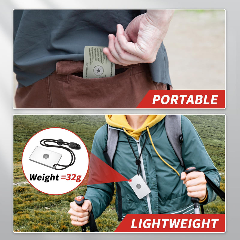 [Australia - AusPower] - Signal Mirror Survival Reflective Mirror, Limcox Survival Reflective Mirror Lanyard Compass Whistle Outdoor Emergency Rescue Reflective Signal Star Flash Tool PFD Rescue Mirror 2 Pack 