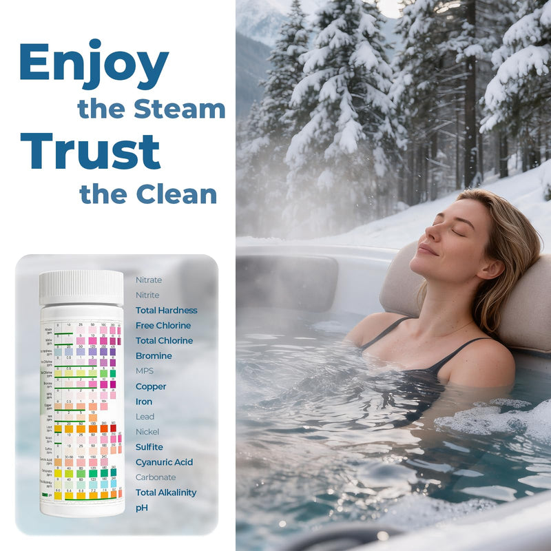 TESPERT Drinking Water Test Strips 125ct 16 in 1 – 30s Quick Screening for Hardness, pH, Iron, Nitrite, Copper, Chlorine, Nitrite, Carbonate,Lead, Alkalinity...Well, Tap, Home, City Water Testing 16 in 1 Drinking Water Testing Kit