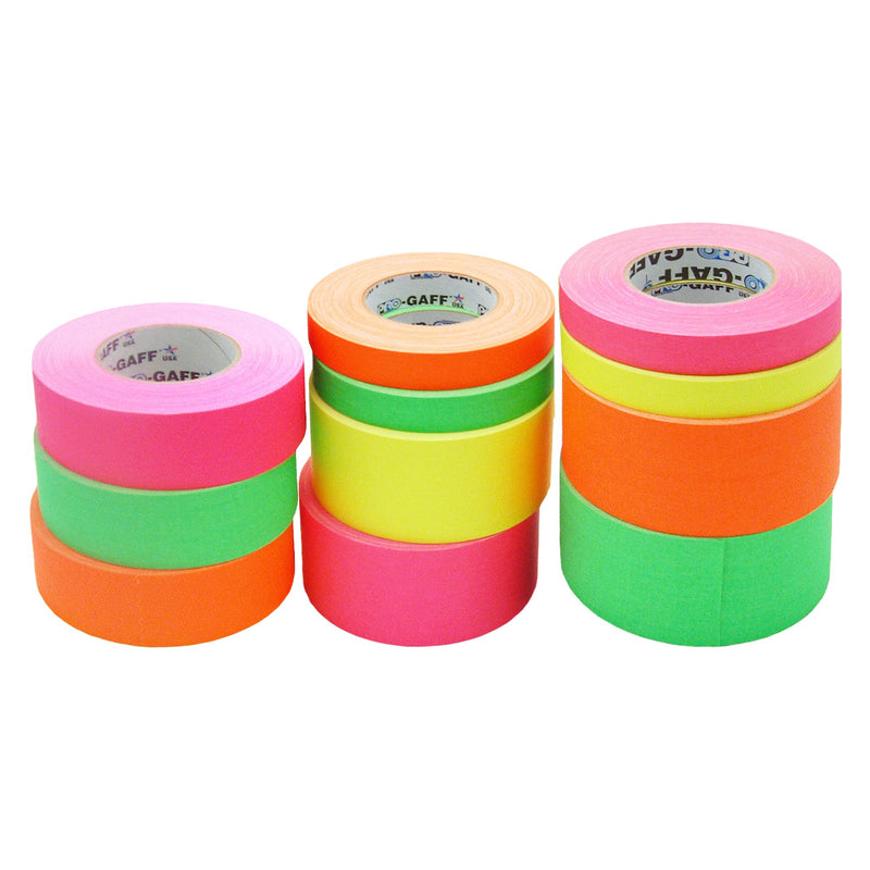 2" Width ProTapes Pro Gaff Premium Matte Cloth Gaffer's Tape with Rubber Adhesive, 50 yds Length x, Fluorescent Blue (Pack of 1)