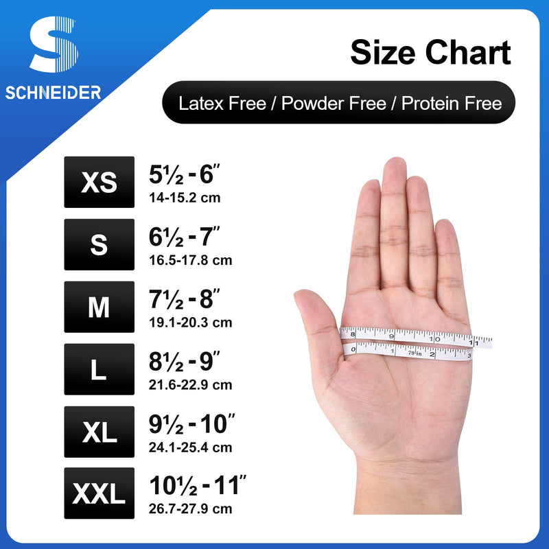 [Australia - AusPower] - Schneider Nitrile Exam Gloves, Black, Medium, 100-ct Box, 4-mil, Latex-Free, Powder-Free, Food-Safe (NBFK7102) 100 Count (Box of 100) 