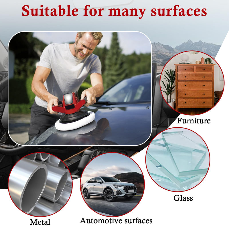 Pack of 5 Lambswool Polishing Covers for Einhell CE-CB 18/254 Li, CC-PO 90 | Cordless Car Polishers, for 220mm-250mm Polishers, 9-10 inch Car Polishing Pad for Waxing and Polishing Cars