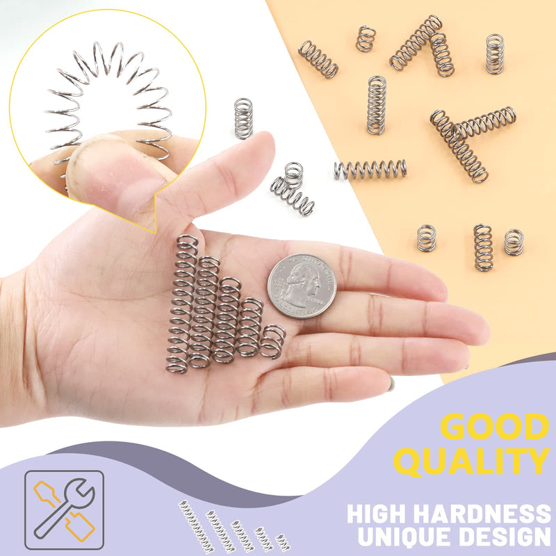 [Australia - AusPower] - Swpeet 150Pcs 5 Sizes Compression Springs Assortment Kit, Mini Stainless Steel Extension Springs for Shop and Home Repairs, 0.39" to 1.97" Length, 0.24" OD, 10mm - 50mm Length, 6mm OD 150 