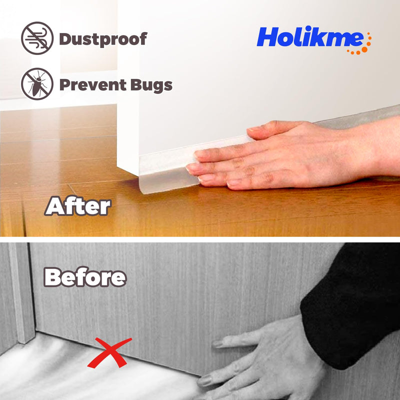 [Australia - AusPower] - Holikme Door Weather Stripping Door Seal Strip, Sealing Sticker Sealing Tape for Door Draft Stopper Adhesive for Doors, Suitable for Windows, Doors 1.8"W-33Feet Transparent 