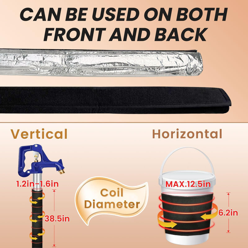 6 Ft YeloDeer 110 V~120 V Stickable Waterproof Pipe Heat Tape Blanket with 6 Ft Power Cord, 38.5" x 6.2" Aluminum Foil Water Heat Trace Blanket for Metal & Plastic Pipe freeze Protection 6ft