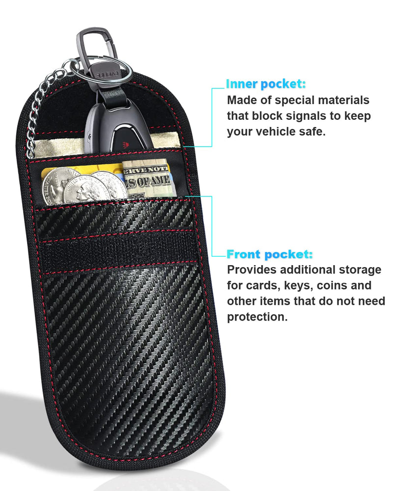 [Australia - AusPower] - Faraday Bag for Key Fob - 2 Pack Faraday Cage Protector - Car RFID Signal Blocking - Anti-Hacking Case Blocker,Anti-Theft Pouch 