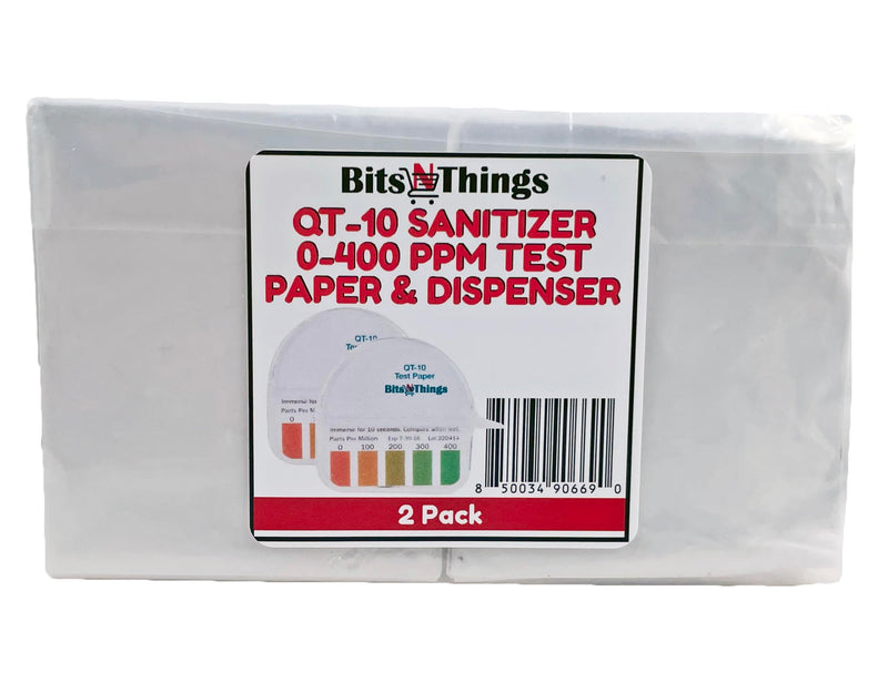 [Australia - AusPower] - Bits N Things QT-10 Quaternary Quaternary Sanitizer Test Tape 15 feet Roll - 0-400ppm (2 Pack) Q-10 