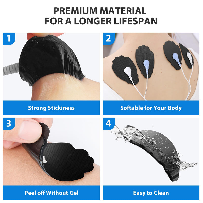 [Australia - AusPower] - TENS Unit Electrode Pads NURSAL 20 Pack 3.5mm Snap EMS Replacement Pads for Electrotherapy Reuse More Than 30 Times, Compatible with MEDVICE,Belifu TENS Machine Black 