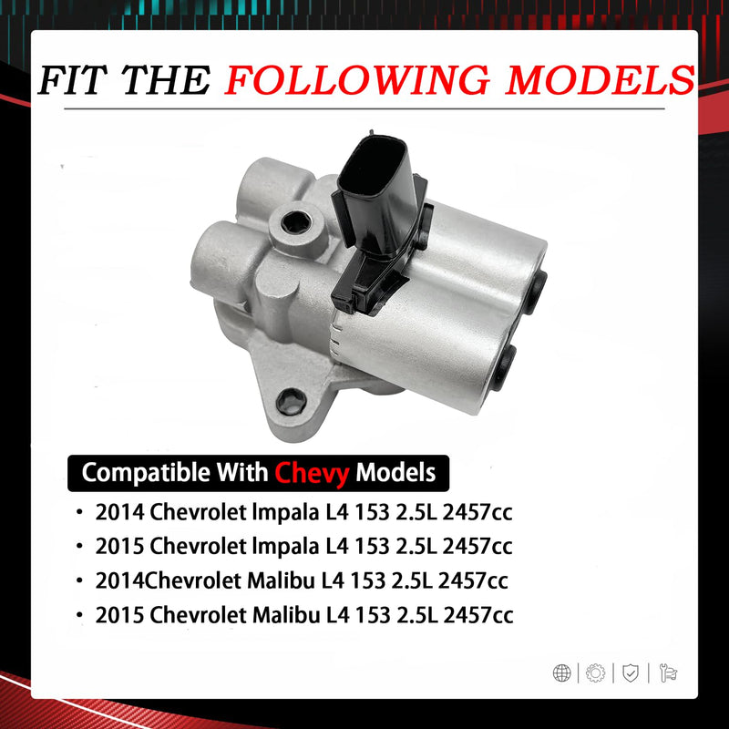 918-806 Engine Variable Timing Oil Control Valve VVT Solenoid Compatible with 2014-2015 Chevy Impala Malibu L4 2.5L, Replaces# 12633613, 19419980