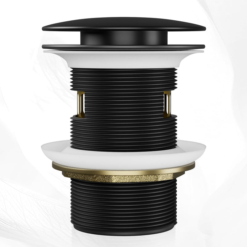 Tub Drain for Free Standing Tub with Pop-up Stopper Freestanding Tub Drain with Removable Basket,Upgraded Solid Brass Bathtub Drain with Overflow for Soaking Anti-Clog Watertight Matte Black
