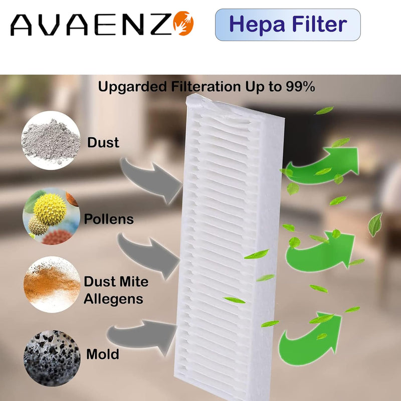Replacement Parts Compatible with Tikom L9000, L8000, Lubluelu SL60D, SG60, SL61, Airzeen Q6 SE, HONITURE Q6 SE, and Laresar L6 Nex Robot Vacuums,Brush,Filter,Mop Pad