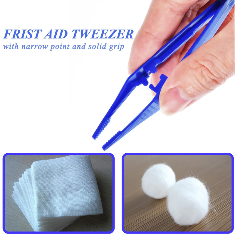 [Australia - AusPower] - First Aid Tweezers, Plastic Tweezers, Disposable Forceps for Medical, Crafts, Dressing, Gauze, Lab, School, Elementary Science 30 PACK Blue 