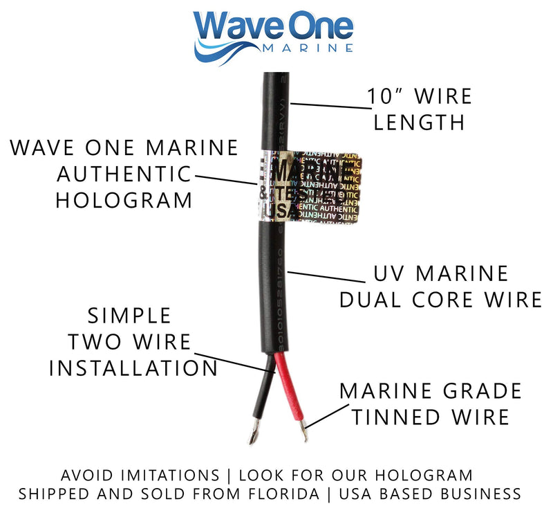 Wave One Marine Dual Color T-Top LED Light With Switch | Boat Courtesy Cockpit Helm Light | Waterproof Bar Housing | Stainless Hardware | IP68 (15.5" White & Blue) 15.5" White & Blue