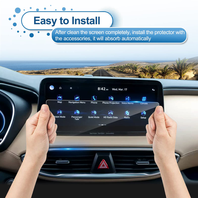 [Australia - AusPower] - 2021 2022 2023 Santa Fe Screen Protector for Hyundai Santa Fe (SEL/XRT/Limited/Calligraphy) 10.25-inch Touch Screen, 9H HardnessTempered Glass 2022 2023 Santa Fe Hybrid Accessories 10.25" 