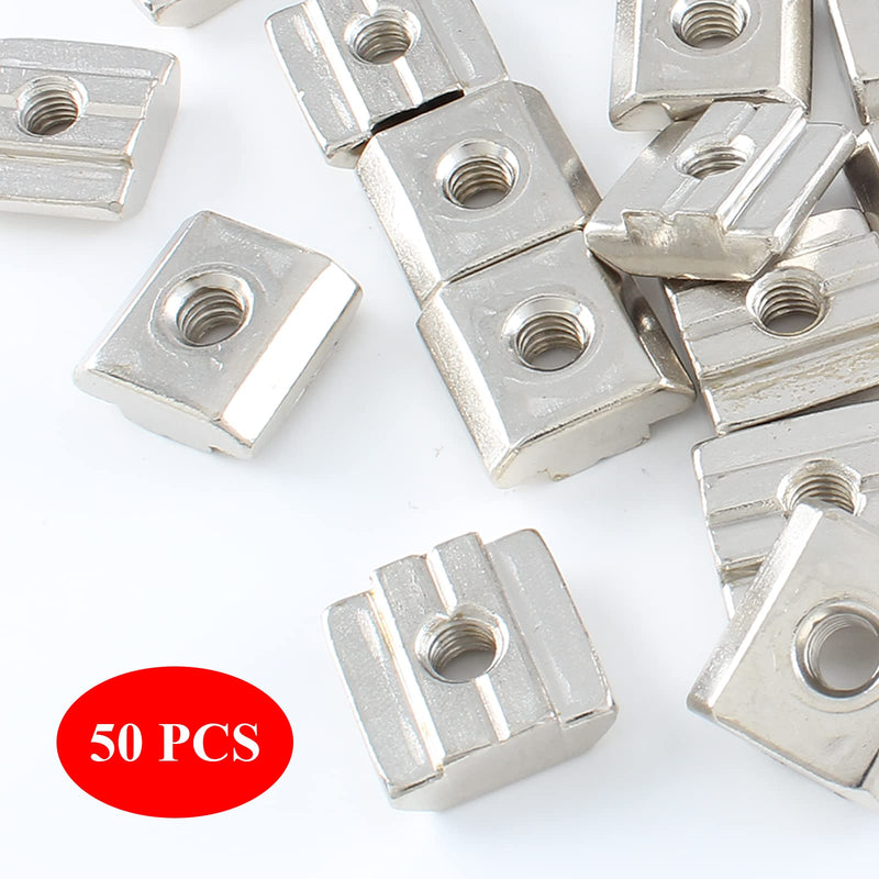 [Australia - AusPower] - 50 Pcs 3030 Series Sliding T Nuts Metric M5 Thread Slide in Hammer Head T-Nut, Sliding T-Nuts for Standard 8mm T-Slot Aluminum Extrusion Profile 30Series M5-50Pcs 