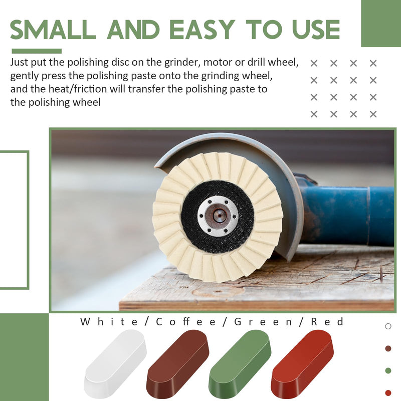 [Australia - AusPower] - 9 Pcs Felt Flap Disc Abrasives Buffing Polishing Wheel and Compounds Set 5 Pcs Wool Polishing Disc 4 Compound Wool Buffing Wheel Pad for Angle Grinder 