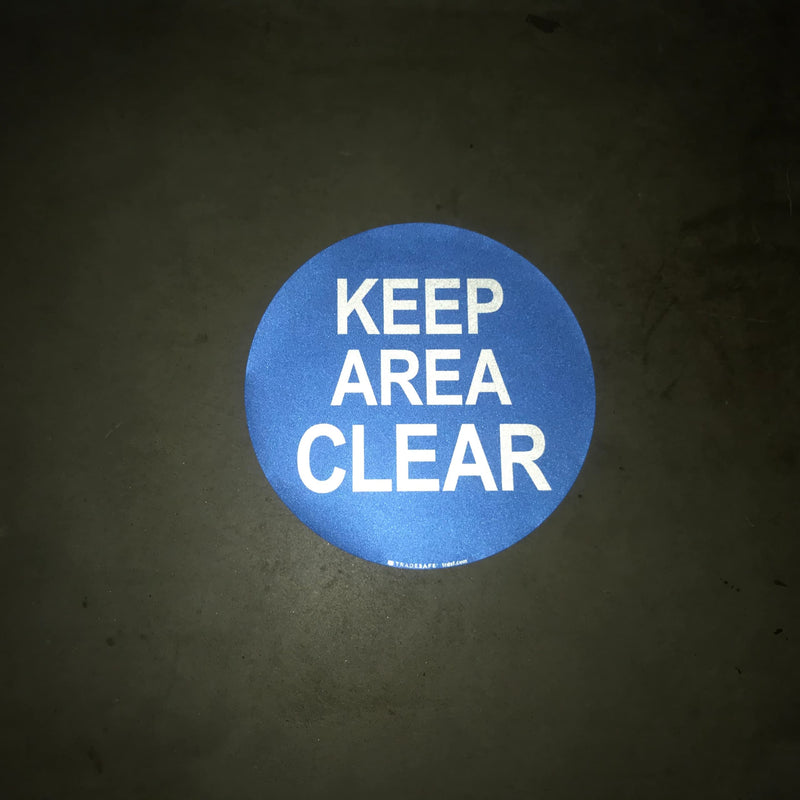 TRADESAFE Keep Area Clear Anti-Slip Floor Sticker - Keep Clear Floor Sign, Peel and Stick Adhesive Vinyl Sign, ANSI-Compliant, 17” Diameter Round Sticker
