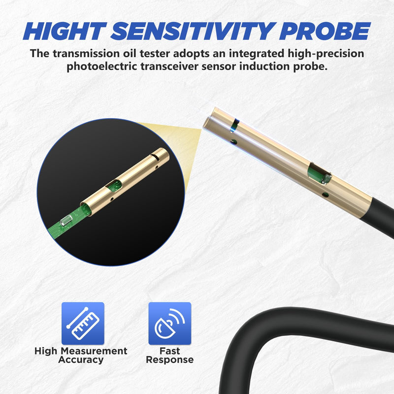 Automotive Transmission Fluid Tester Oil Analyzer Detector with Temperature Sensor, Gasoline & Diesel Gearbox Oil Diagnostic Tool with 31.5in Hose 2.8in Backlight Display (T20)