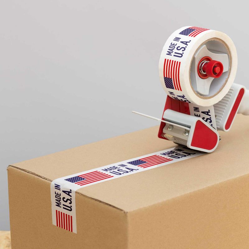 Warning Label Tape for Shipping, Caution Packaging Tape Roll for Parcel, Package, Cardboard, Boxes, HotMelt Sealing Packing Printing Tape 2" x 110 Yard (per roll) (Made in USA)
