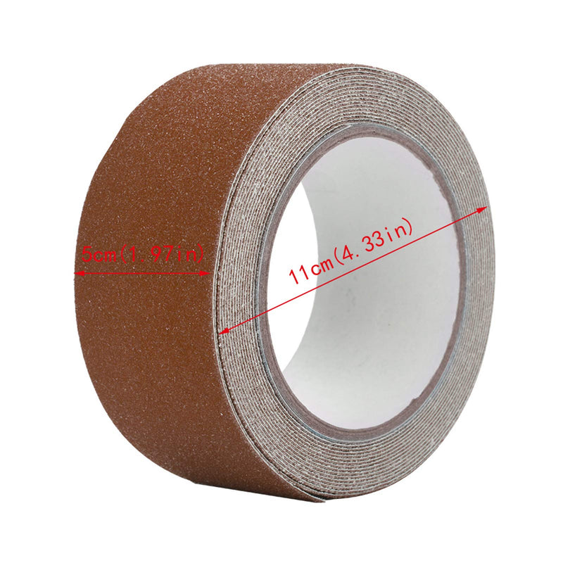 Anti Slip Tape,Grip Tape for Stairs,16.40ft Long 1.97in Width Non Skid Tape,Heavy Duty PVC Safety Tape Roll for Outdoor Indoor Steps,Stairs,Traction Tread Staircases,Boats(Dark Brown) Dark Brown