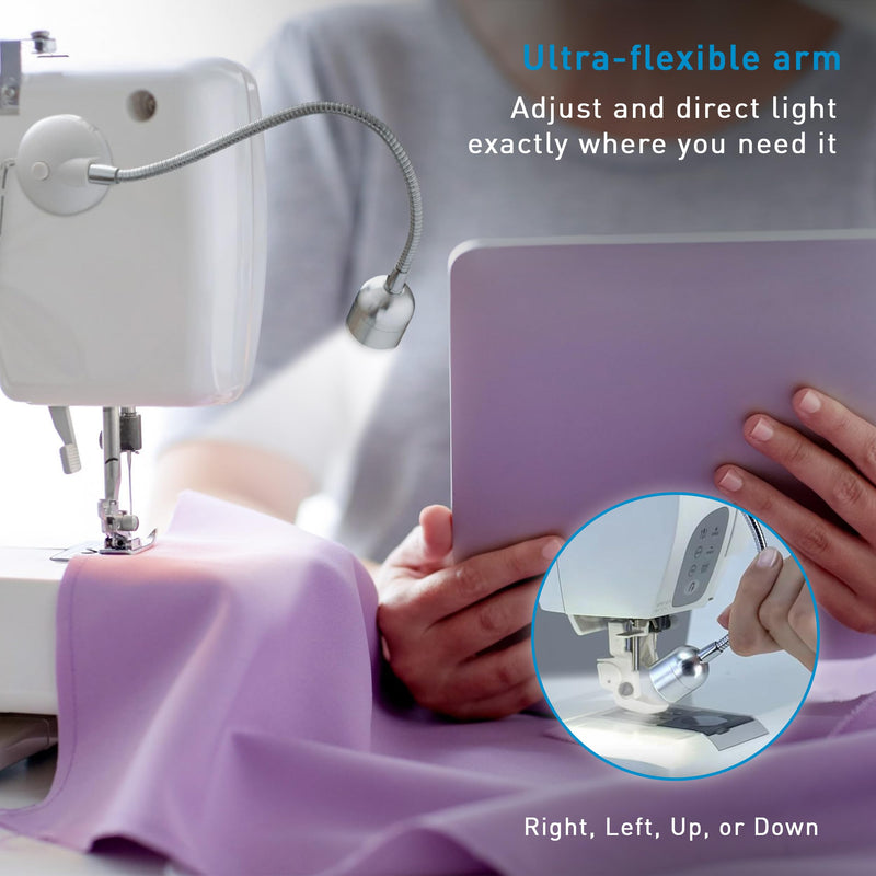 Daylight Company Sewing Machine Lamp, Professional Led Light, Fits Most Machines, Bright Led Lamp, Chrome,3.5*2.3*25cm [Energy Class A+]
