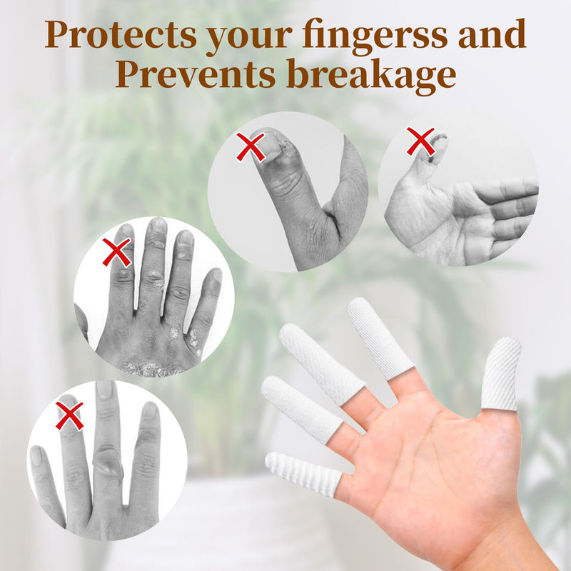 [Australia - AusPower] - 200 pcs Cotton Finger Cots - Cloth Finger Cots Finger Toe Sleeves Fingertips Protective Cover, White Finger Cots Finger Protectors, Thumb Protector for Finger Tips Comfortable and Breathable(White) 