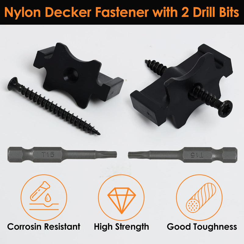 [Australia - AusPower] - 100 Pack Hidden Deck Fasteners Composite Deck Fasteners Pre-Assembled with Torx Head Screws in Storage Box 