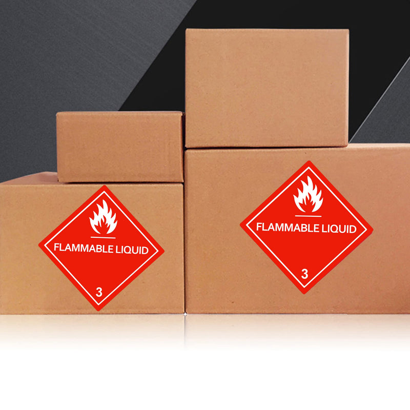 [Australia - AusPower] - Hybsk 100pcs Flammable Liquid Warning Labels Class 3 Hazard Self Adhesive Stickers 4 x 4 Inch Warning Glossy Paper Labels (Class 3) 
