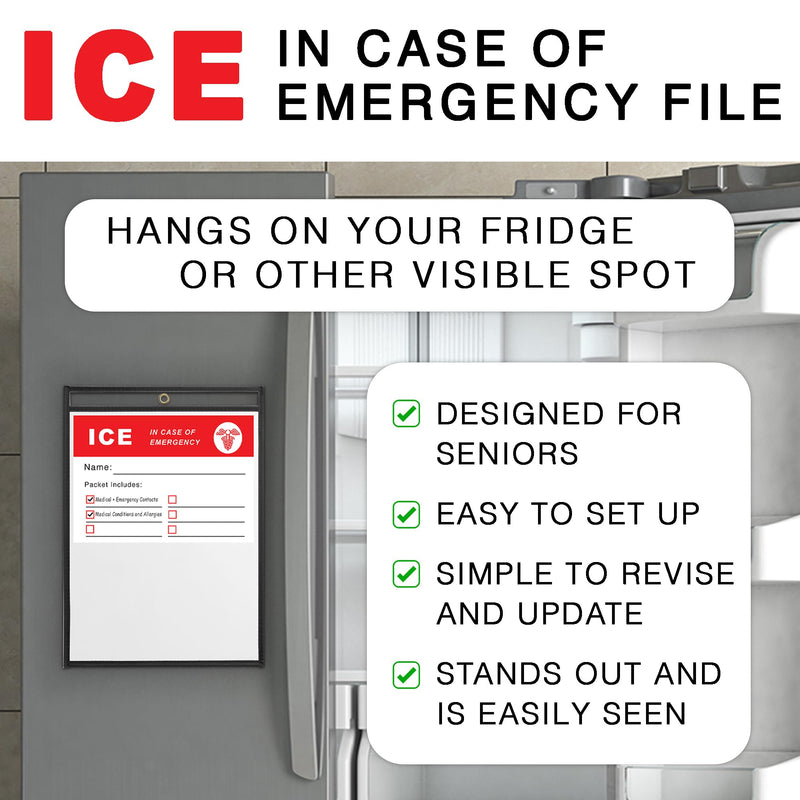 [Australia - AusPower] - Medical Information for First Responders EMT's, In Case of Emergency File for Fridge, For Elderly, Seniors, Alzheimer's Dementia, Medical Alert, Emergency Contact ID, medication list 