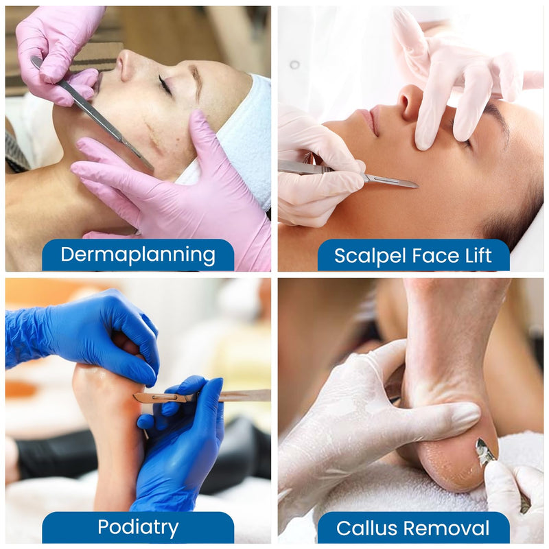[Australia - AusPower] - 10R Dermaplaning Professional Kit Includes:10R Dermaplaning Scalpel Blades (100 Pack), Scalpel Handle No. 3, Scalpel Blade Remover, Hemostat Forceps 