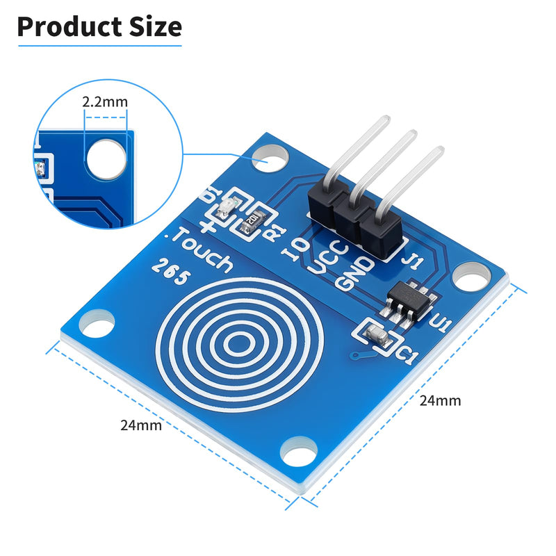 [Australia - AusPower] - 20pcs TTP223B Digital Capacitive Touch Sensor Module Touch Switch DC 2-5.5V for Arduino Raspberry Pi 
