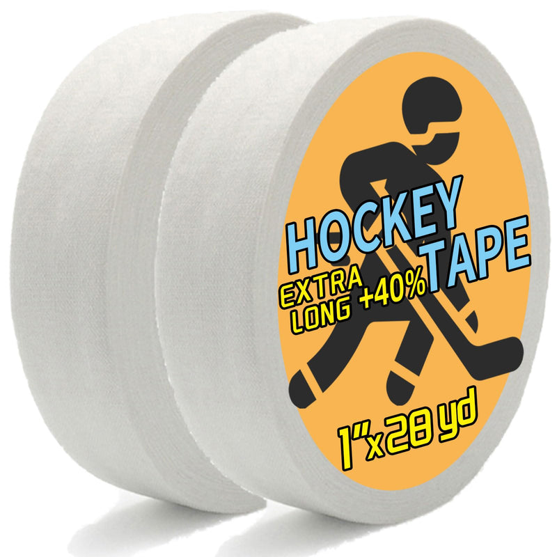 2 Rolls Hockey Tape, Multipurpose Cloth Tape Grip Tape for Lacrosse Stick, Baseball & Softball Bats, Rackets, Pullup Bars, Gardening Tools, Gym, Sports Handle White