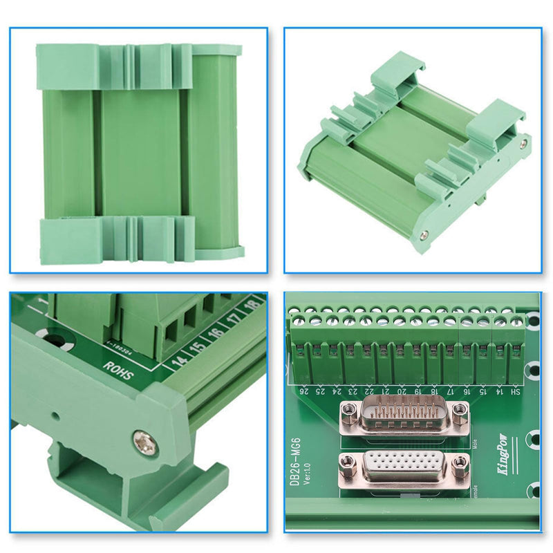 [Australia - AusPower] - DB26 Male/Female D-SUB Din Rail Mount Interface Module, RS232 Serial D-sub 3Row 26Pin Port Terminal Breakout Board for Mechanical Equipment CNC Computers 