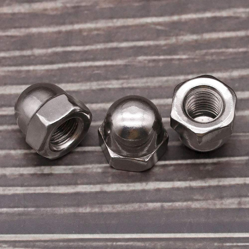 [Australia - AusPower] - M6-1.0 Acorn Cap Hex Locknuts 30 PCS 304 Stainless Steel 18-8, Bright Finish 