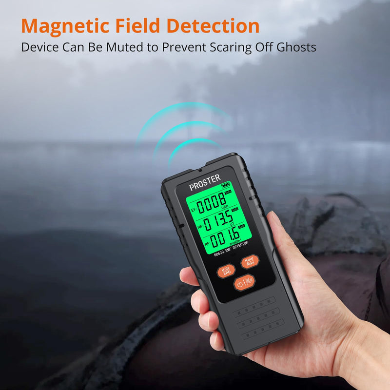 [Australia - AusPower] - Proster 3in1 EMF Detector, Electric Magnetic Radiation Field Detector for 5G Cell Towers WiFi Smart Meters EMF Reader, or Paranormal Ghost Hunting Equipment EMF Meter with screen 
