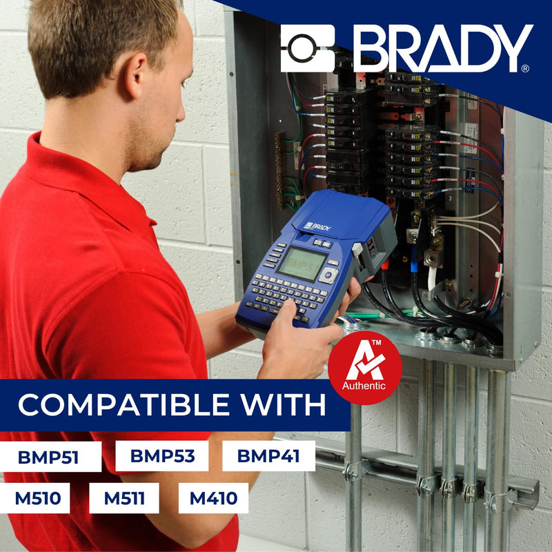Brady Authentic (M5-117-492) FreezerBondz™ Ultra-Thin Cryogenic Polyester LBL 0.5 x 0.9 x 0.44Dia Black on White, 240 Labels. for use with the BMP51 and M511 Label Printers 22,86 mm (W) x 12,70 mm (H) x 11,18 mm (Dia)